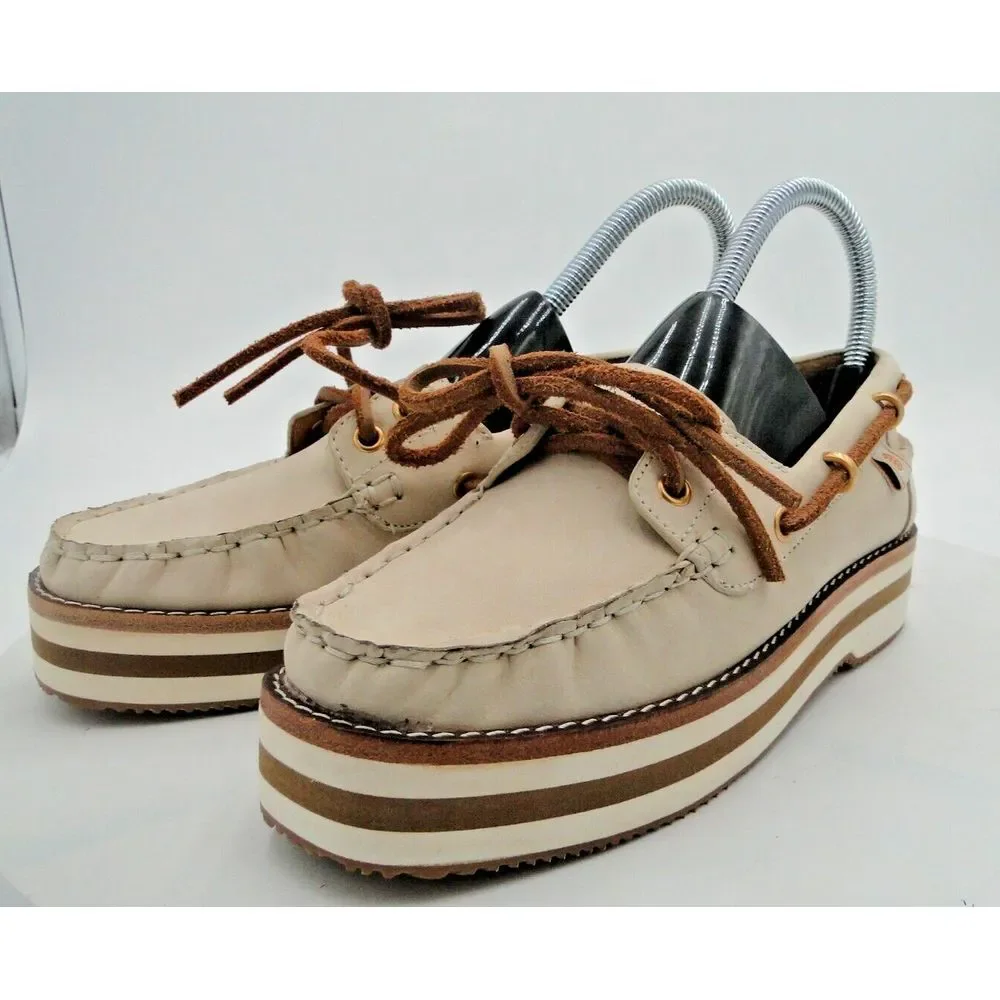 Tory Burch Joey Flat Form Boat Shoe Nubuck Comfort size‎ 5M